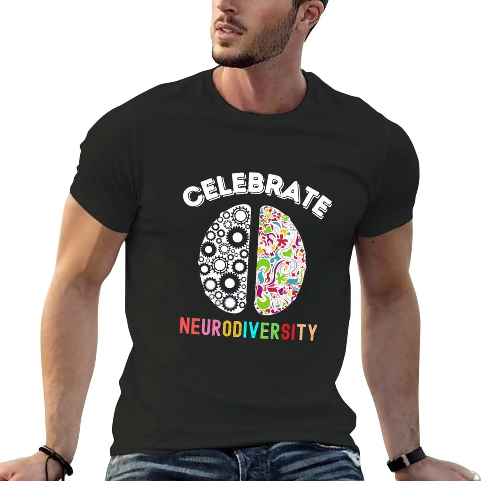 

New Celebrate Neurodiversity T-Shirt plus size tops boys animal print shirt t-shirts man Men's t shirts