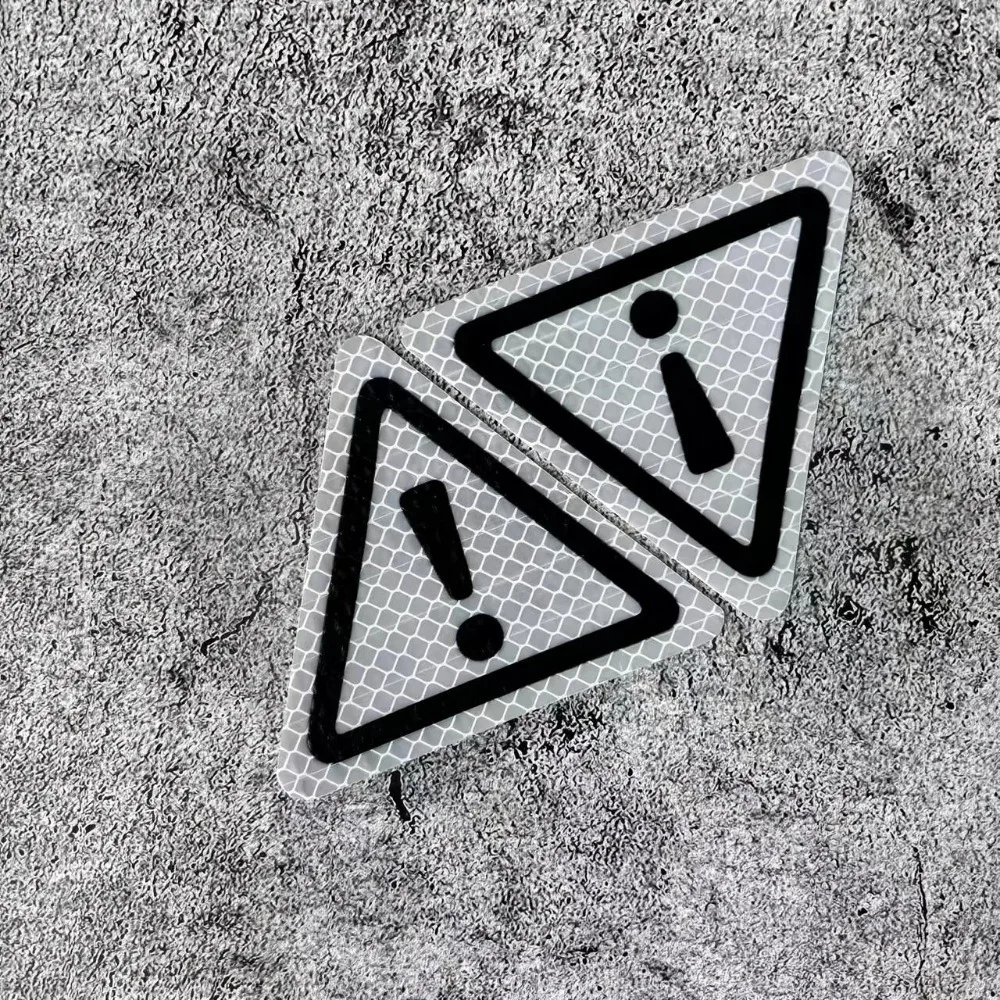 2 PCS Triangular Reflective Safety Vinyl Decal Sets - Nighttime Warning and Eye-Catching Decorative Decals