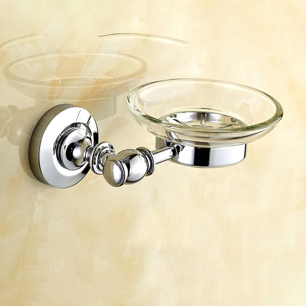 

Soap Dishes With Glass Dish Chrome Finish Bath Storage Holder For Soap Wall Mount Bathroom Accessories Hardware Lba808