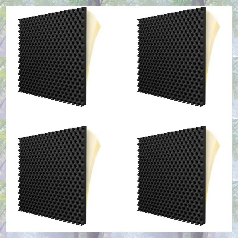 24 عبوة من ألواح الرغوة الصوتية ذاتية اللصق، لوحة حائط معالجة عازلة للصوت مقاومة للحريق، تقلل من رغوة الضوضاء للاستوديو، إلخ