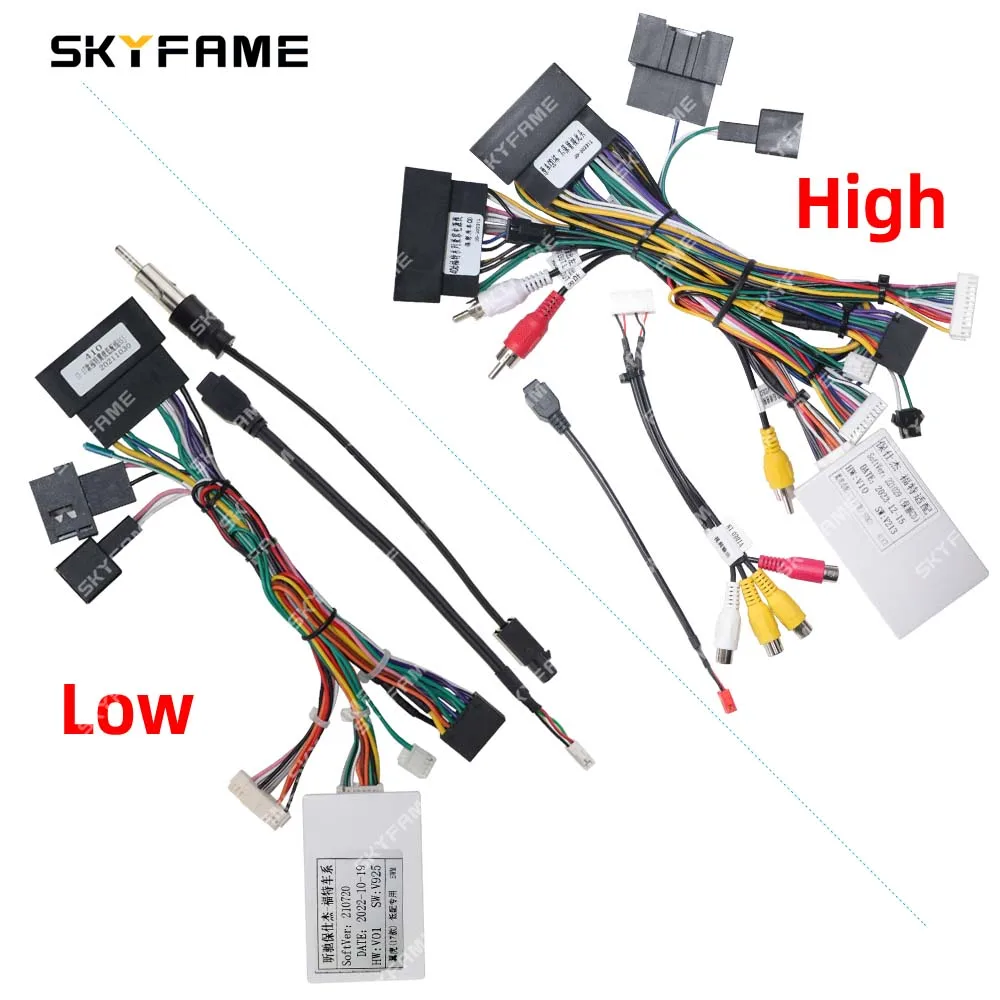 

SKYFAME Car 16pin Wiring Harness Adapter Canbus Box Decoder Android Radio Power Cable For Ford Kuga Escape