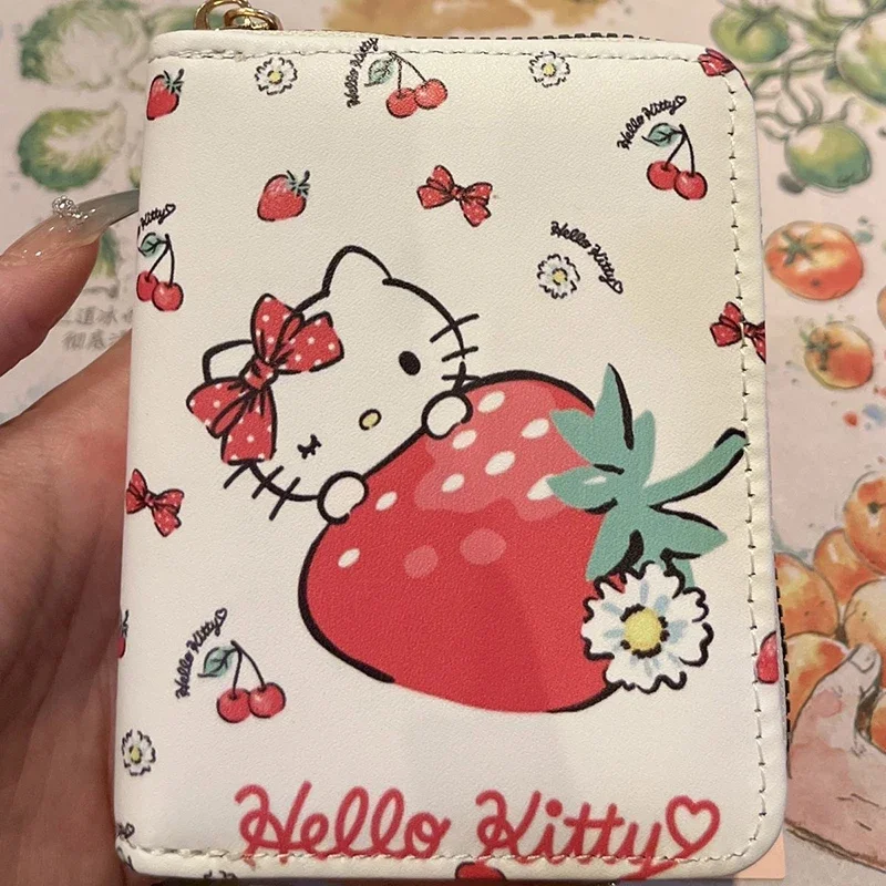 Hellokitty Cartoon krótka wersja portfel na zamek błyskawiczny śliczna modna saszetka na pieniądze przenośna codziennego użytku studencka dopamina świeża słodka portmonetka