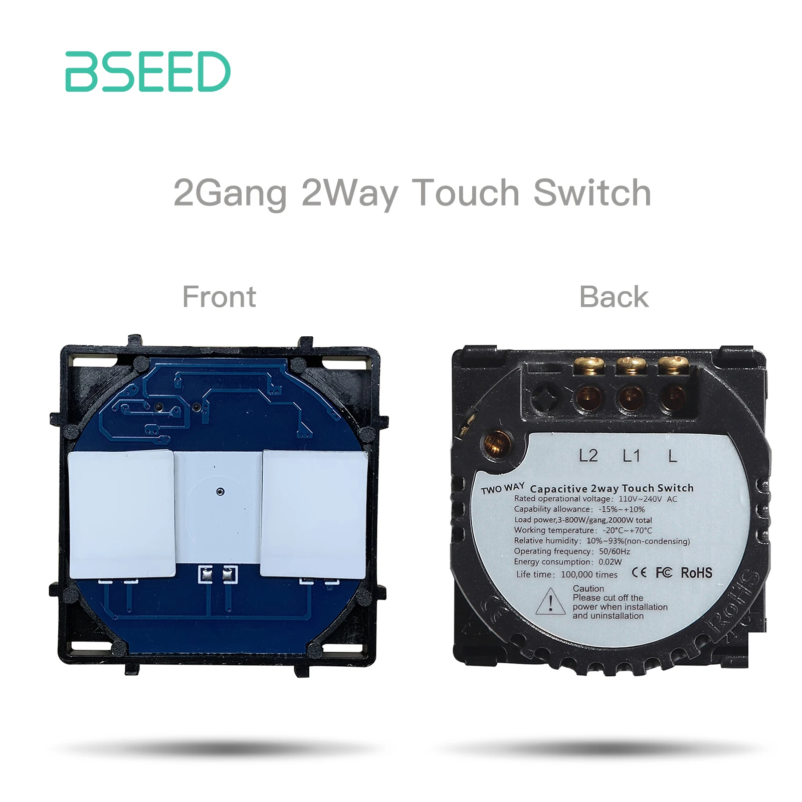 BSEED Touch Lichtschakelaar 1/2/3Gang Dimmer Functie Onderdelen Glazen Paneel Grijs EU Stopcontact plug DIY Gratis Combinatie