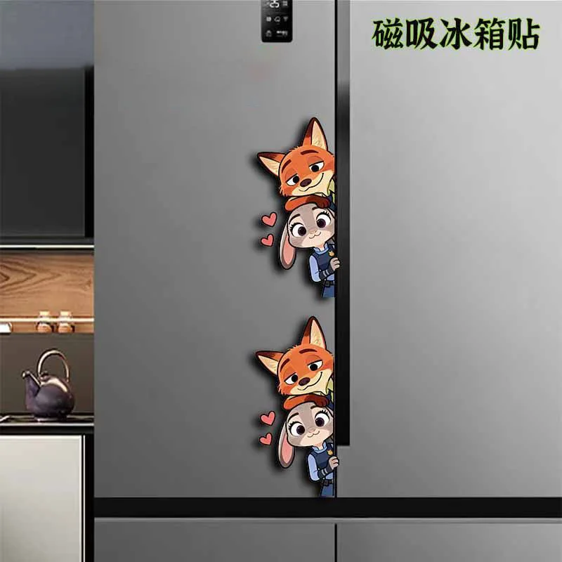 ديزني زوتوبيا مغناطيس الثلاجة المغناطيسي نيك جودي جودة عالية الكرتون البضائع ديكور المنزل الثلاجة لطيف تصميم القلب هدية #2