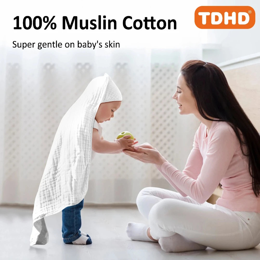 TDHD Toalha de banho infantil de algodão puro, conjunto de combinação de toalha triangular, design simples e macio, bonito e versátil, lavagem à mão