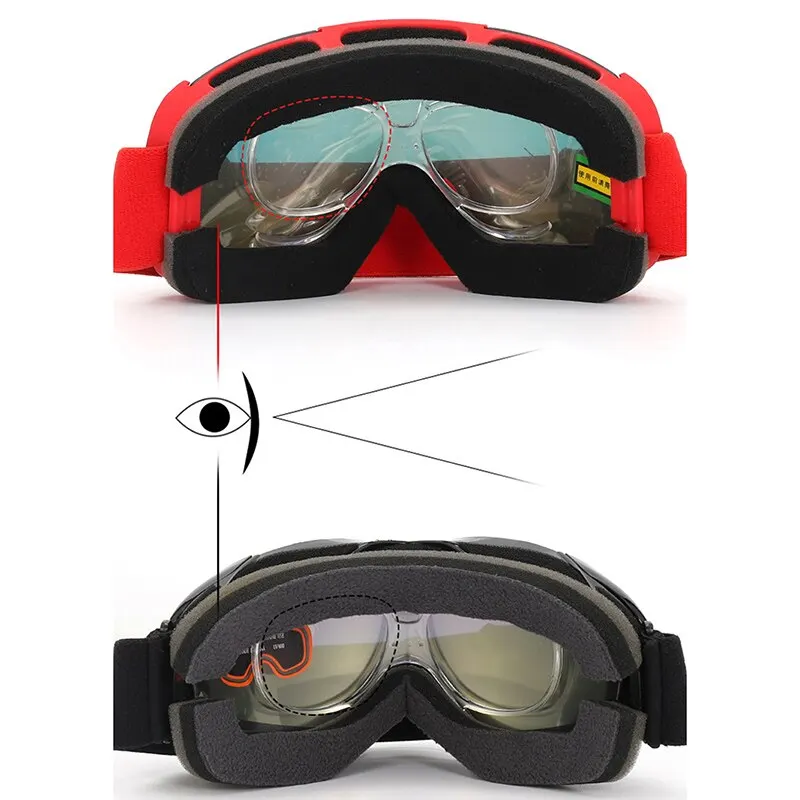 Prescription Ski Goggles Rx Insert Optical Adaptor Flexible Prescription Skiing Lens Frame Bendable Motorcycle Goggles