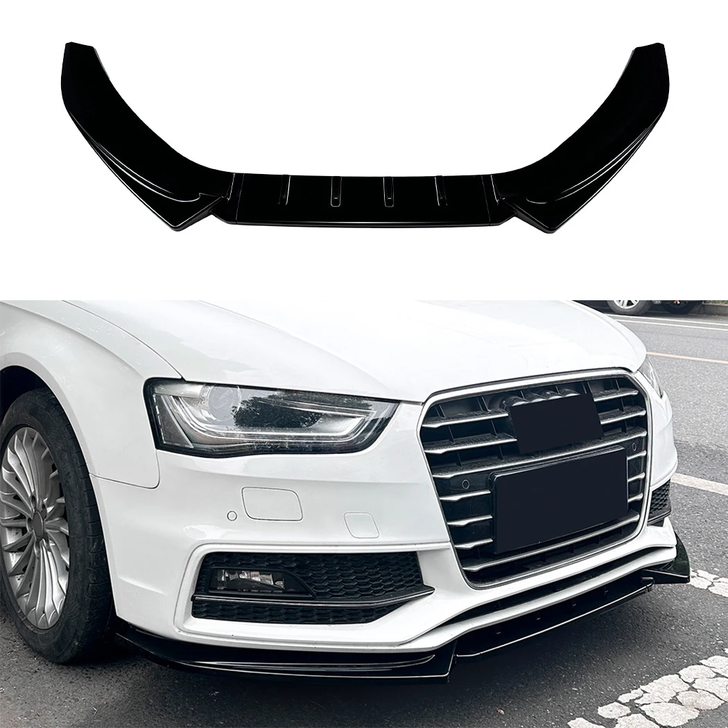 Dla Audi A4 S4 B8.5 Sline 2013-2016 Przedni zderzak Spoiler Lip Lower Body Kit Dyfuzor Splitter Tuning Guard Body Kit Tuning ABS