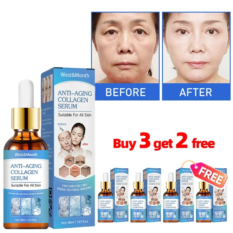 

5Pcs Facial Anti-aging Collagen Serum Anti Wrinkles Face Lifting Firming Whitening Hydrating Moisturizing Skin Care Essence