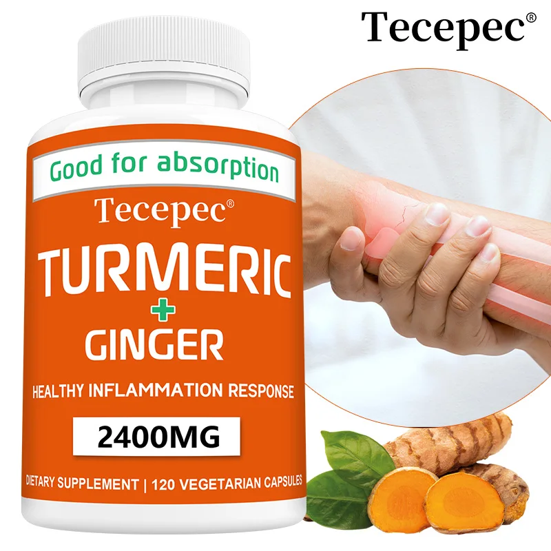 

Organic Turmeric Curcumin Capsules 2400mg with Black Pepper Ginger Joint Mobility Muscle Pain Relief Immune Digestion Support