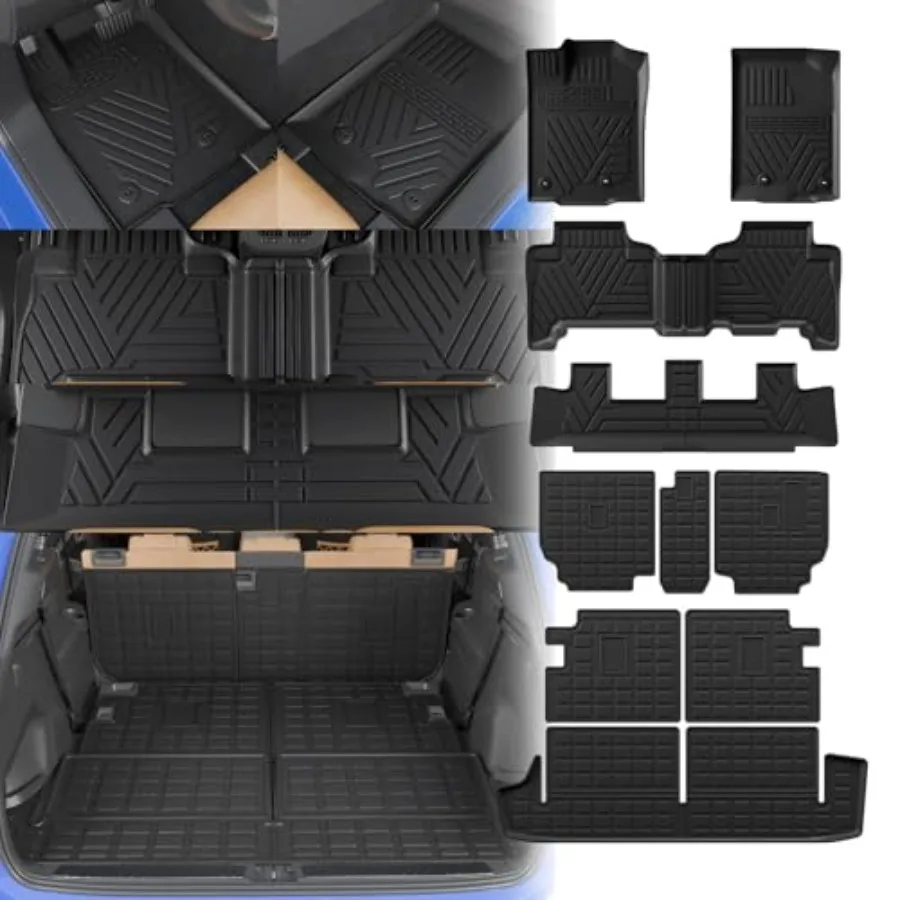

Floor Mats Compatible with 2013-2024 Toyota 4 Runner 7 Seat Cargo Mat Liner Back Seat Cover Protector 2023 4Runner Accessories