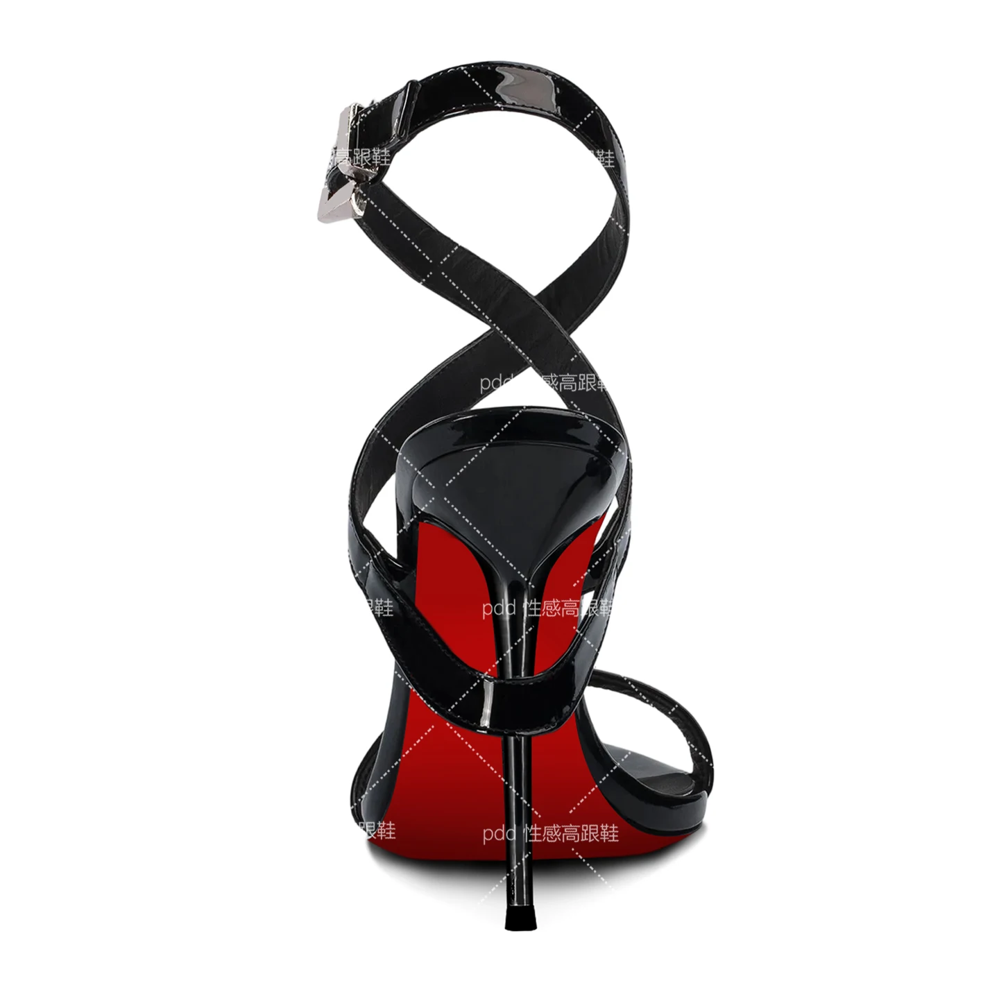 26 New Style Pointed Toe Cross-back Sandals, Sexy Red Sole High Heels, Plus-size Women's Fashion Shoes view 4