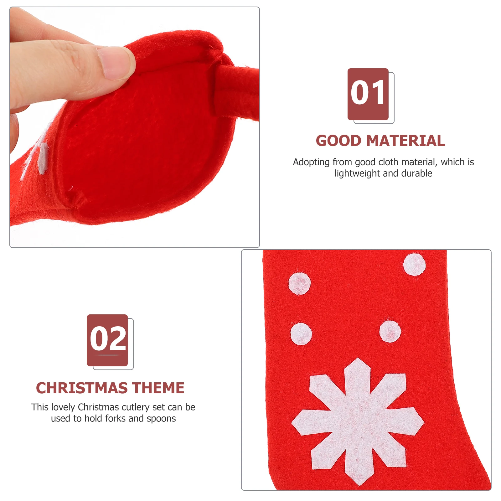 

4Pcs Christmas Cutlery Cover Socks Shaped Pouches Tableware Bags Xmas Dinner Decor Xmas Cutlery Bag Silverware Holder for Party