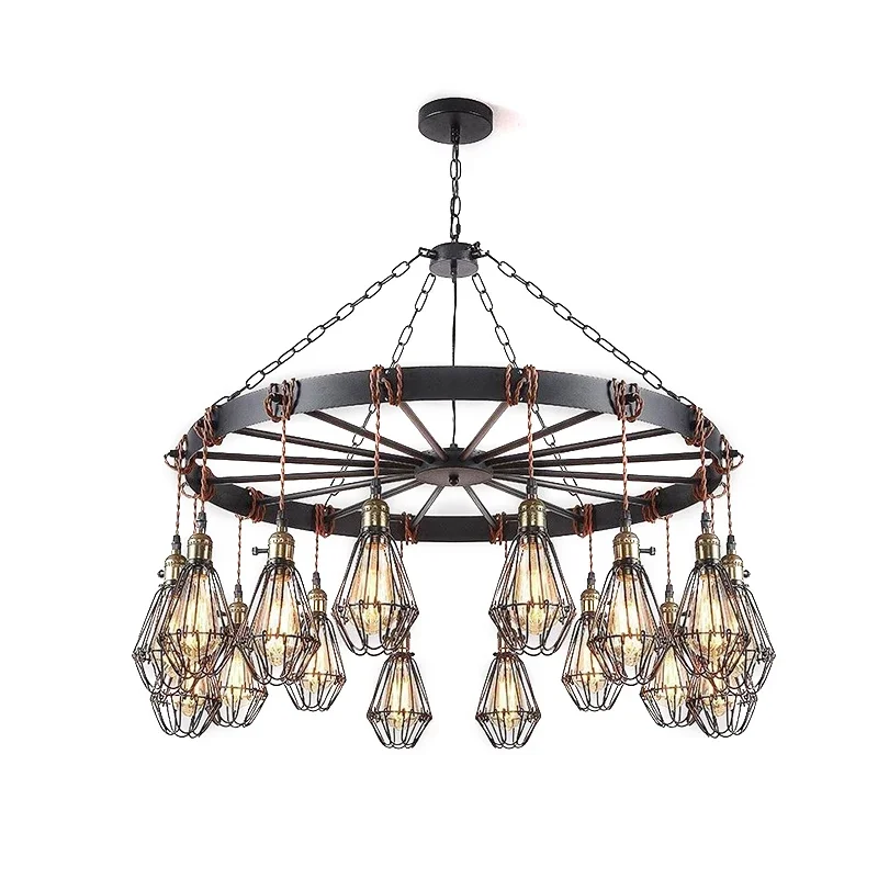 TEMAR American Retro Pendent Lamp Industrial Wind Living Room Restaurant Loft Clothing Store Cafe Bar Box Homestay Chandelier image 5