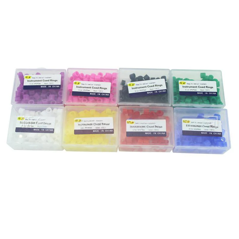 

Набор из 100 цветных силиконовых идентификационных колец для стерилизации стоматологических инструментов и материалов для ухода за полостью рта