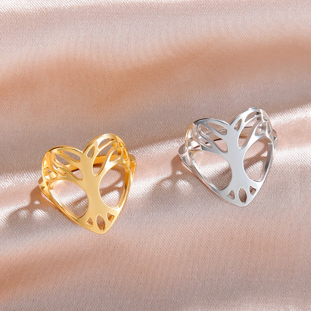 Dawapara Baum des Lebens Ring Hexerei Celtics Knoten Stammbaum Edelstahl Ring für Frauen Ehering Wicca Paar Schmuck – Detail 19