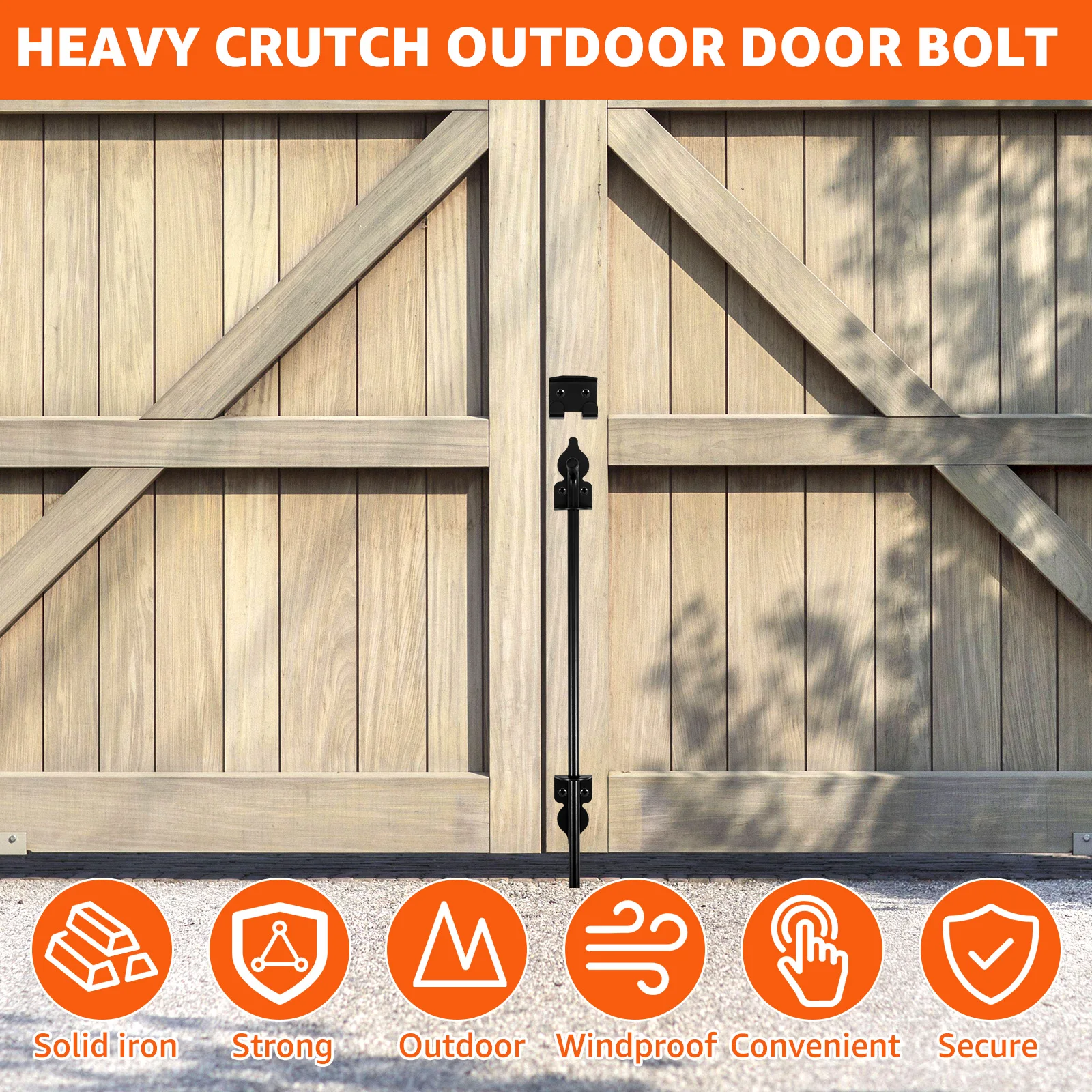 Cane Bolt Gate Drop Rod Kit 18 inch Heavy Duty Iron Gate Ground Latch Multipurpose Fence Ground Latch Gates Doors Stopper