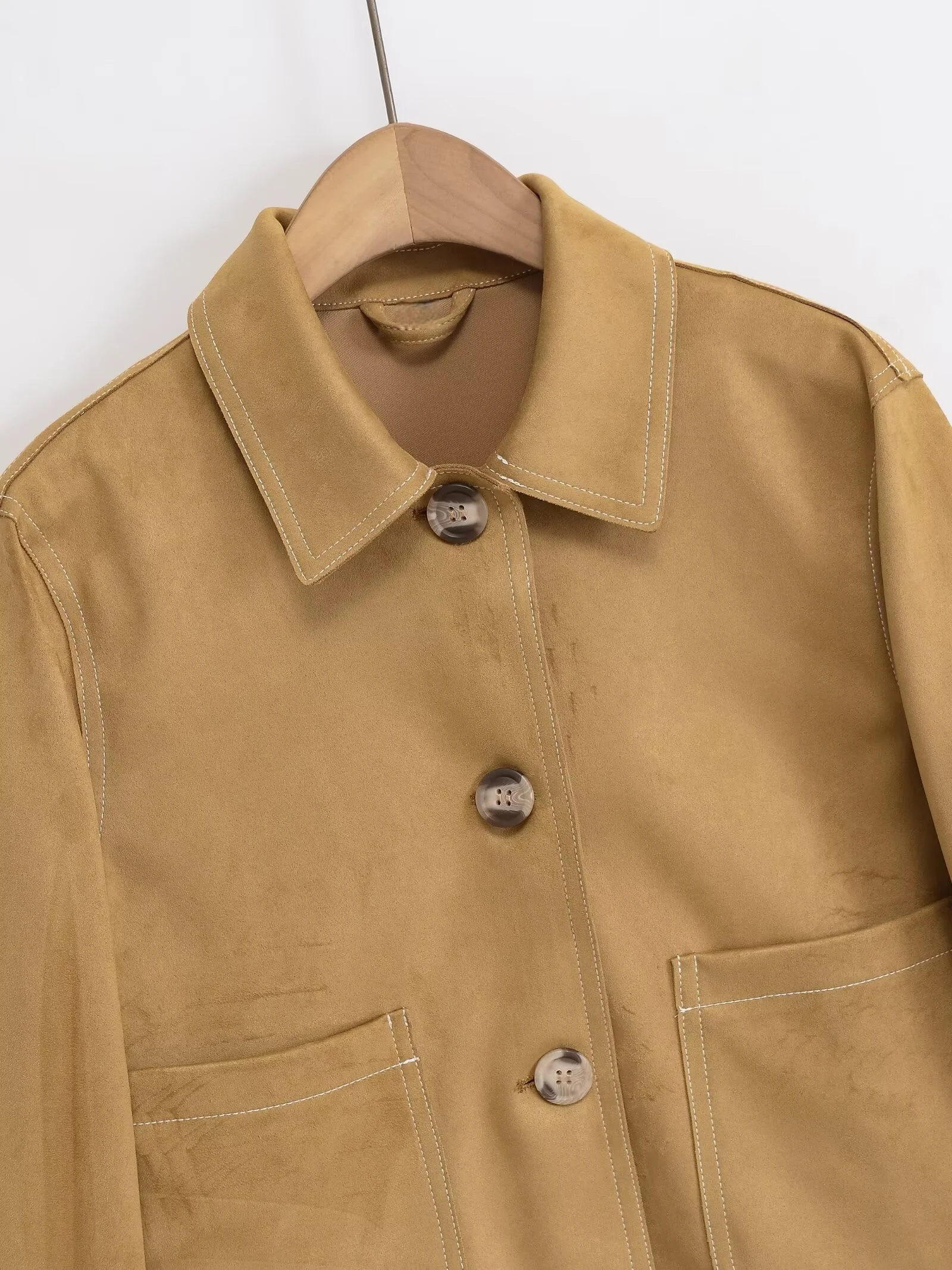 2025 new summer women's casual simple fashion temperament lapel long-sleeved single-breasted jacket coat top