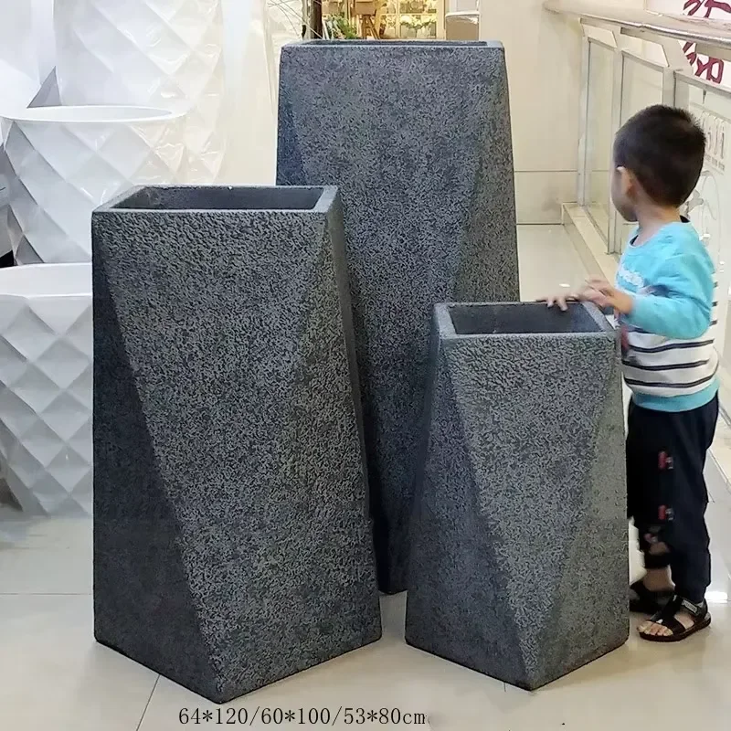 for Large Fiberglass Flower Pot Nordic Style Floor Tall Plant Pot for Indoor Outdoor Big Vase Garden Planter