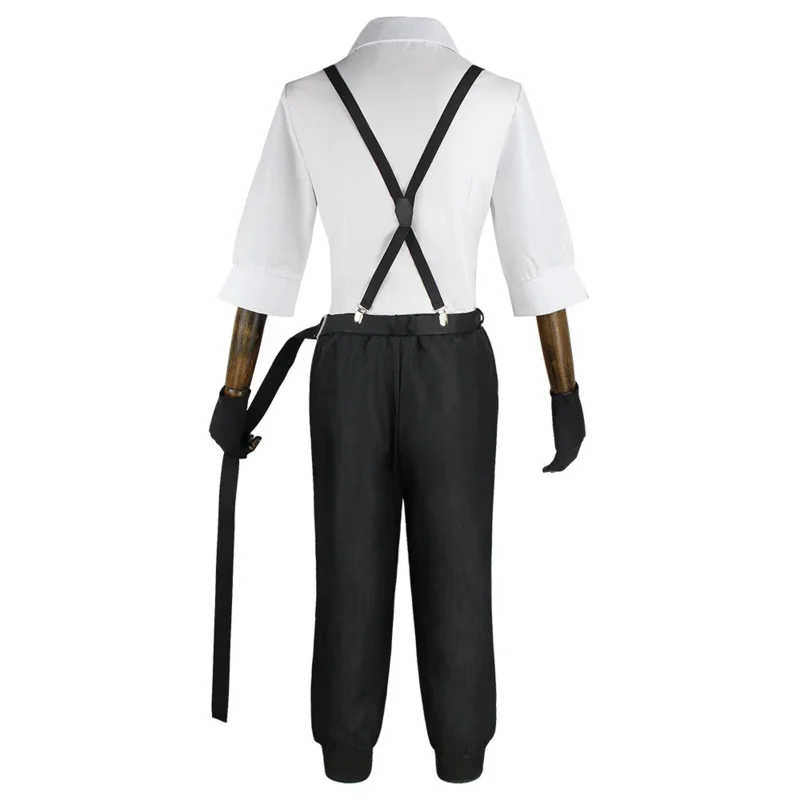 Anime Bungo Stray Dogs Atsushi Nakajima Kostum Cosplay sudadera camisa pantalones con tirantes uniforme fiesta de Halloween disfraz de Anime