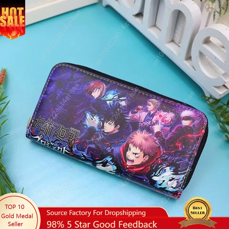 

Jujutsu Kaisen Anime Gojou Satoru PU Leather Multi-Layer Wallets Anime Cartoon Cosplay Wallet Coin Bag Zipper Purse Gift