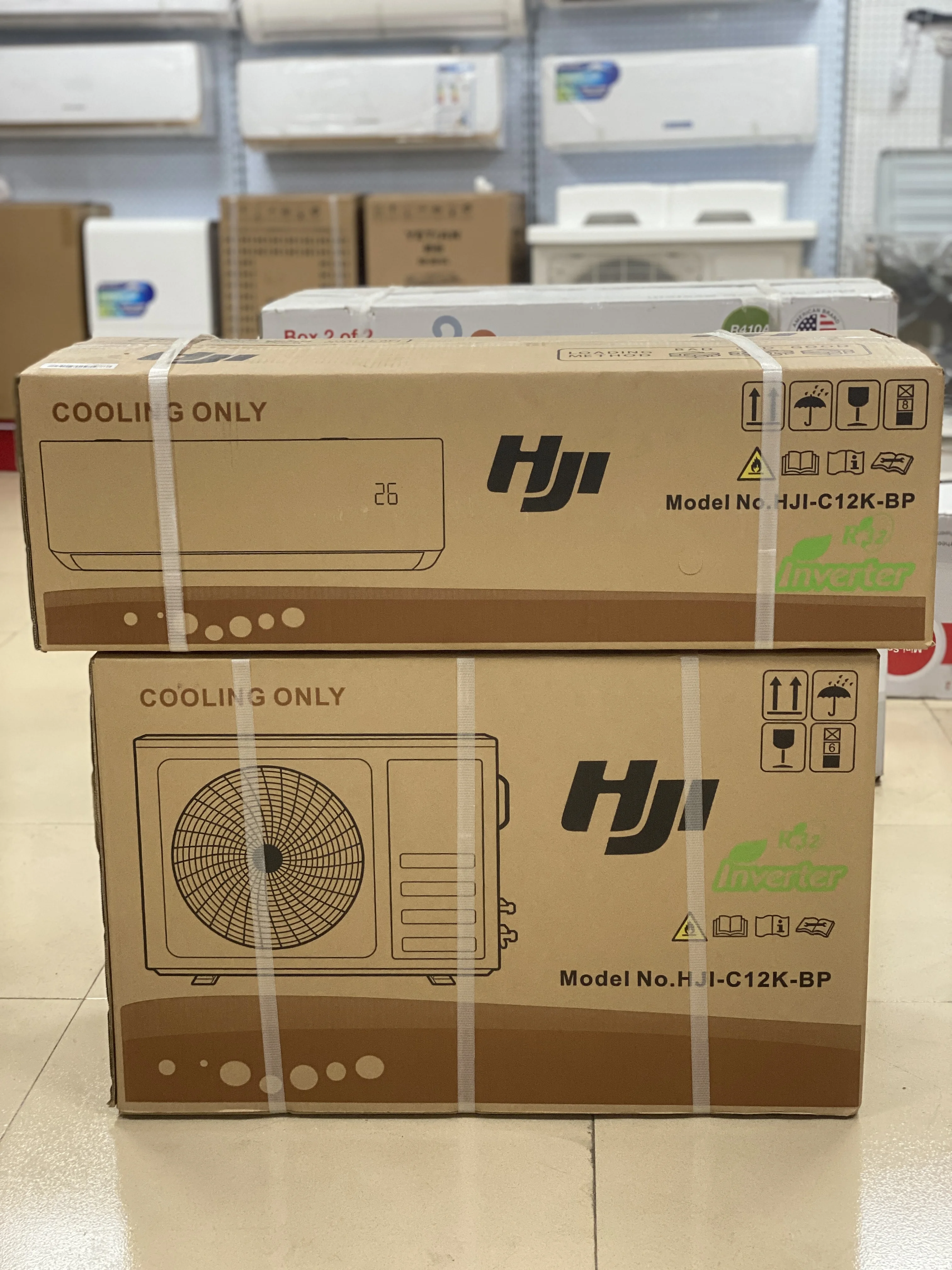 علامة تجارية خارجية HJI تم إنشاؤها بواسطة مكيف هواء من نوع Midea Factory1.5HP/12000BTU Split Ac للاستخدام المنزلي R410a R32 DC AC