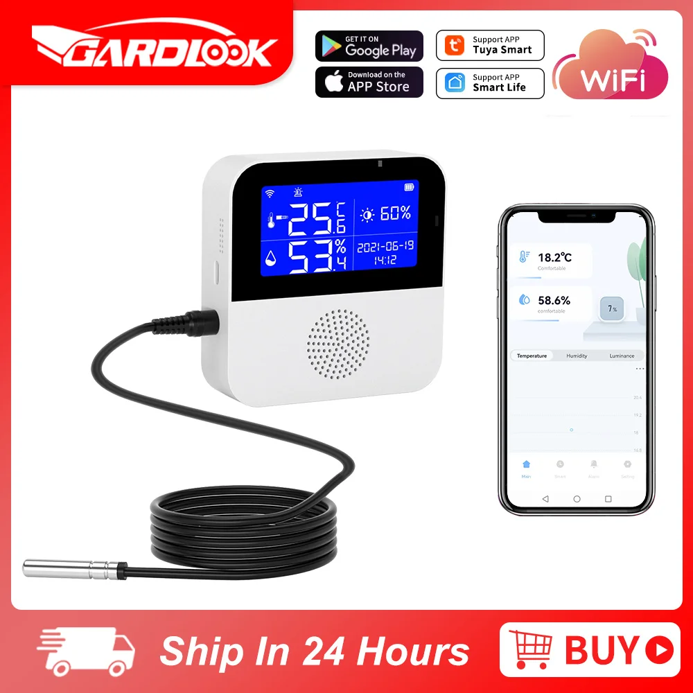 

Tuya Smart WIFI Temperature Humidity Sensor Tuya smart home Products LCD Display Indoor Outdoor Hygrometer Thermometer Detectors