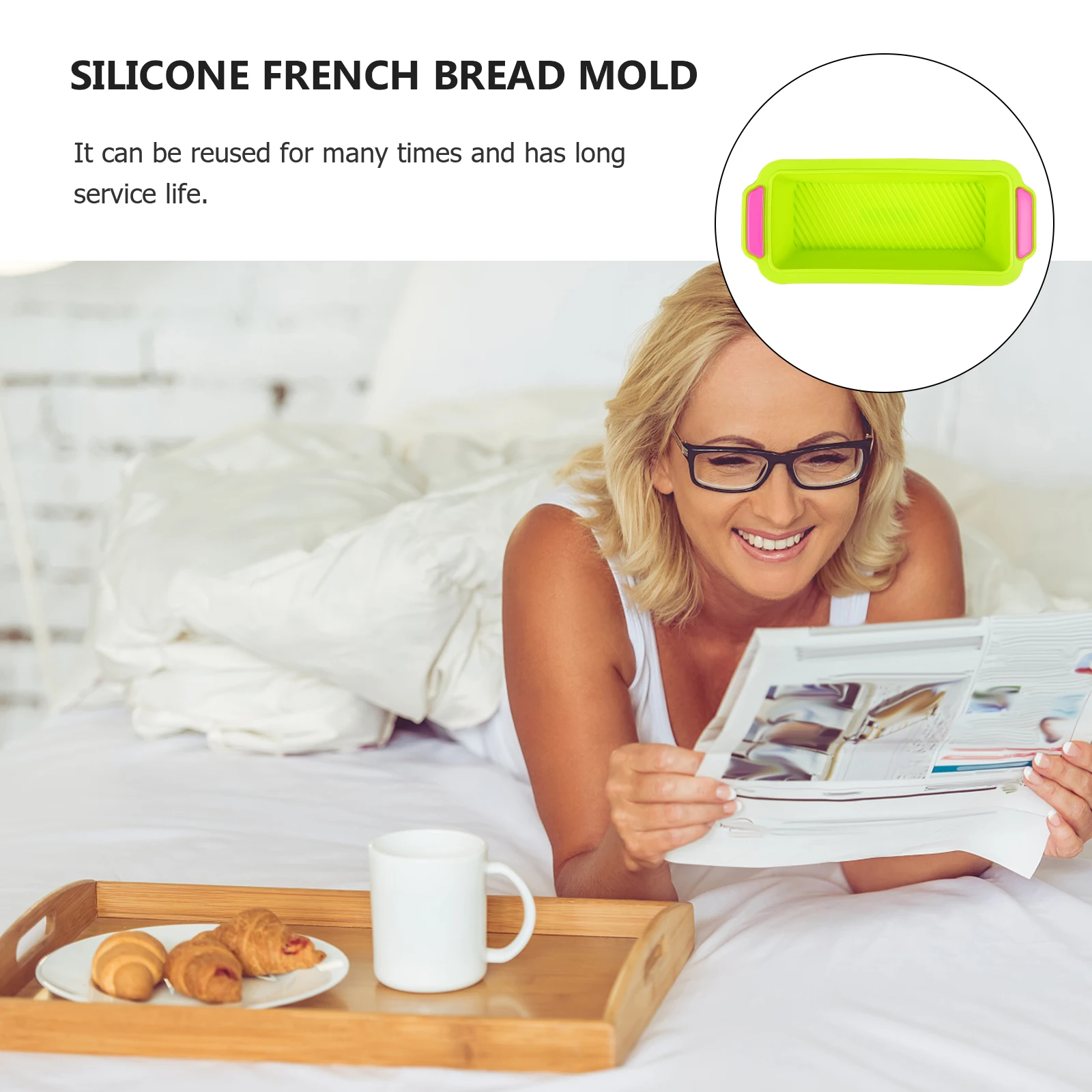 

2Pcs Bread Mold French Silicone Roasting Pan Porous Tray Non stick DIY Baking Tool Cake Cookie Cheese Kitchen Gadgets