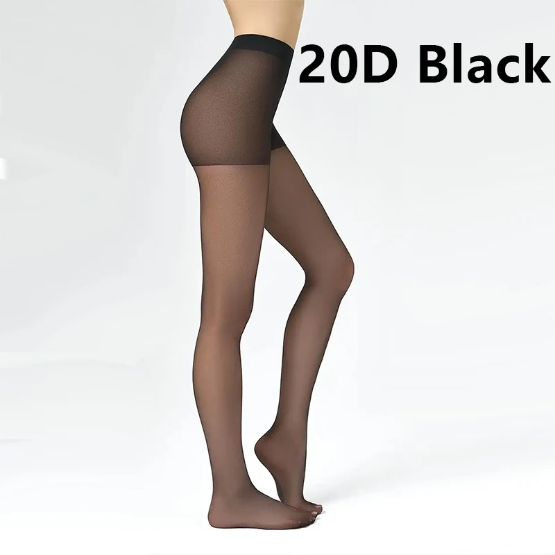 Kave 1 Pair 40D Sheer Tights for Women Black High Waist Control Top Pantyhose for Women 2024 Ladies Basic Nylon Sexy Stocking image 5