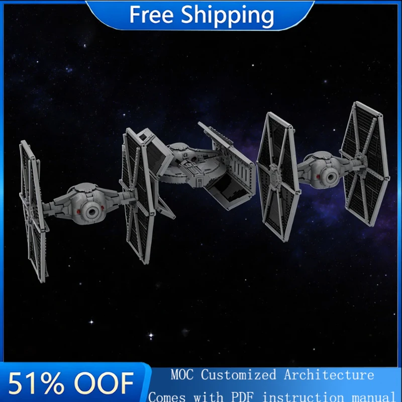 

3005 деталей MOC Star Battle Series: Модель модернизированного космического истребителя TIE, конструктор, креативная сборка, детская игрушка, подарок