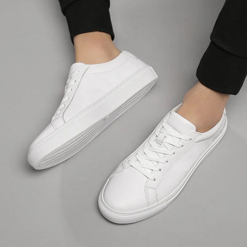 Top Quality Original Luxury Designer Real Leather Shoes Fashion Brand White Sneakers Casual Trainer Men Plus Size Flats Loafers