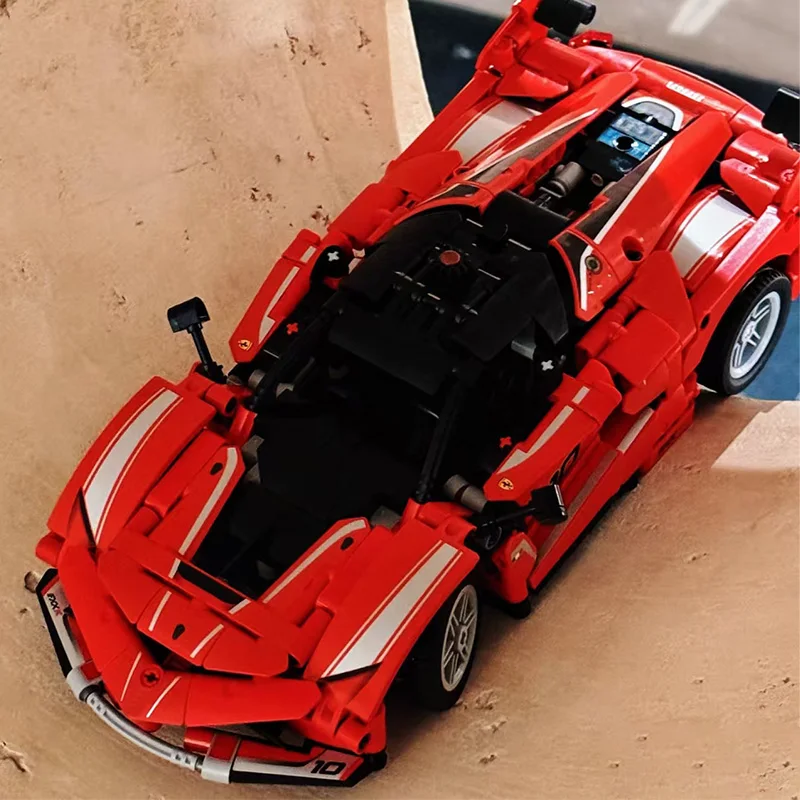 

897 шт. 2025 новый товар в наличии MOC красный FXX спортивный автомобиль украшение дома подарок игрушка Рождество день рождения строительный блок подарок