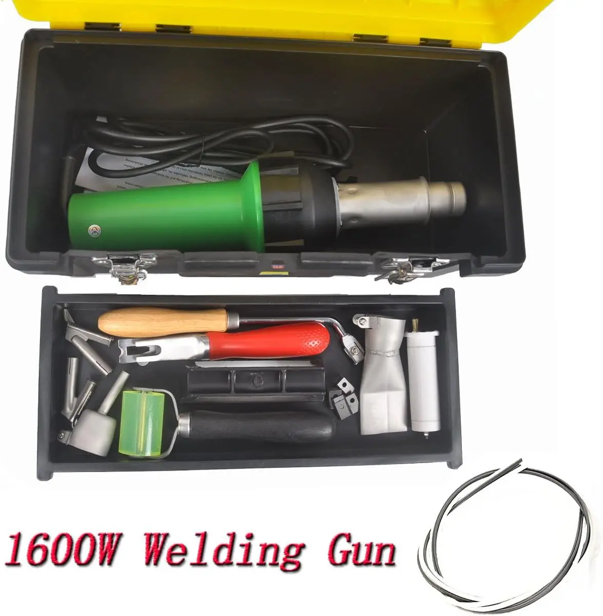 Home 1600W Plastic Welder Kit Hot Air Welder Gun Complete Tool Set Hand Held Torch Welder Pistol With Flooring Butterfly