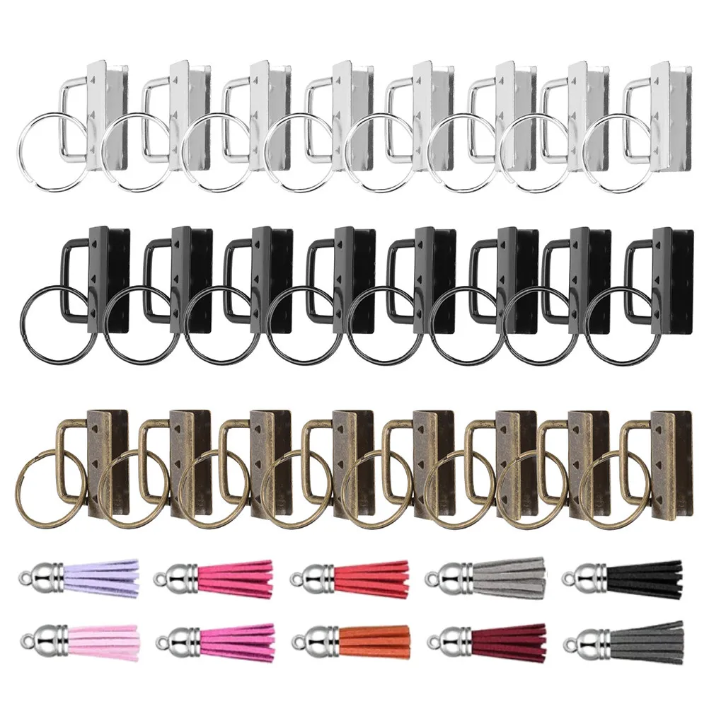 

1Set Keychain Hardware Kit Reliable Key Fob Hardware Tassel Clasp DIY Keychain Making Supplies for Bags Jewelry Accessories
