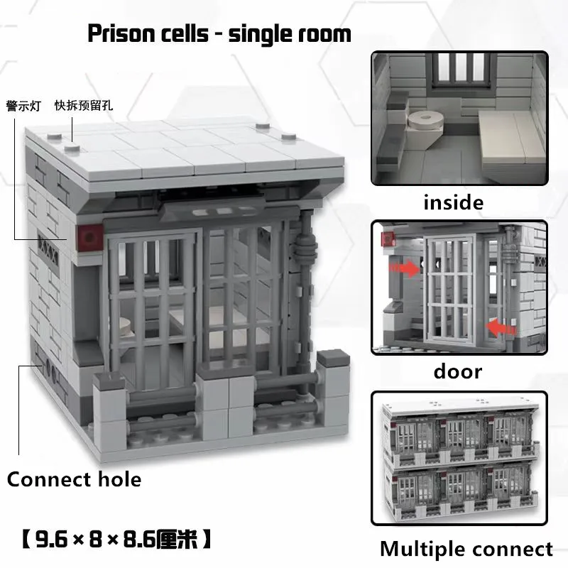 

SWAT Soldiers Simulated Cell Police Prison Cage Building Blocks MOC DIY Military Bricks Children Toys Gifts