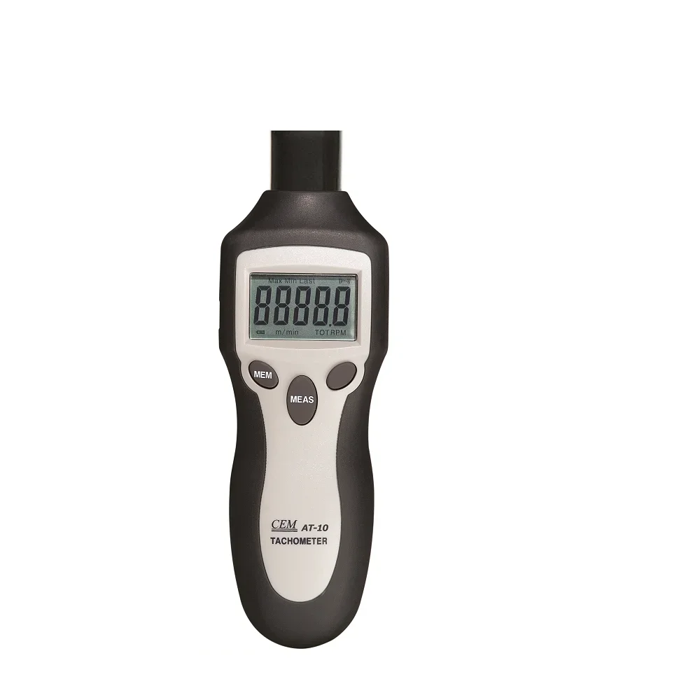 CEM AT-10 2 in 1 Contact/Non-contact Digital Tachometer with standard accessories