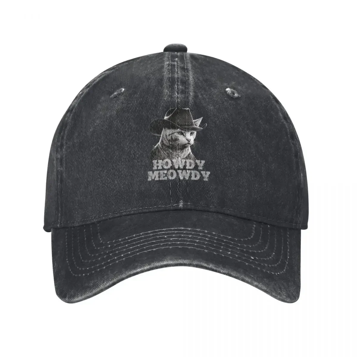 Howdy Meowdy Funny Country Music Cat Cowboy Hat Vintage Baseball Cap Vintage Custom Cap foam party Hat Sunhat Women Men's