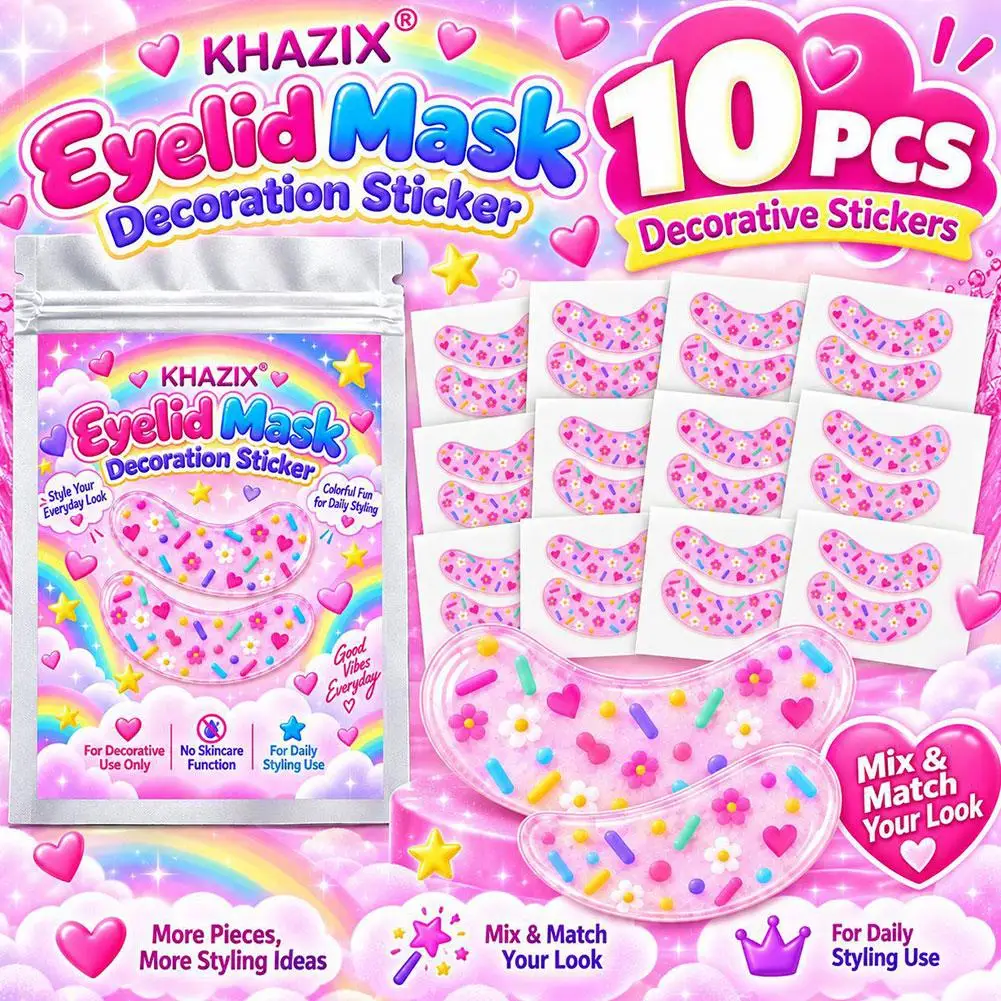 8/10pcs Cute Eye Stickers Creative Makeup Photo Styling Cucumber Fruit Decorations Fresh And Cute Eye Stickers Christmas Gifts