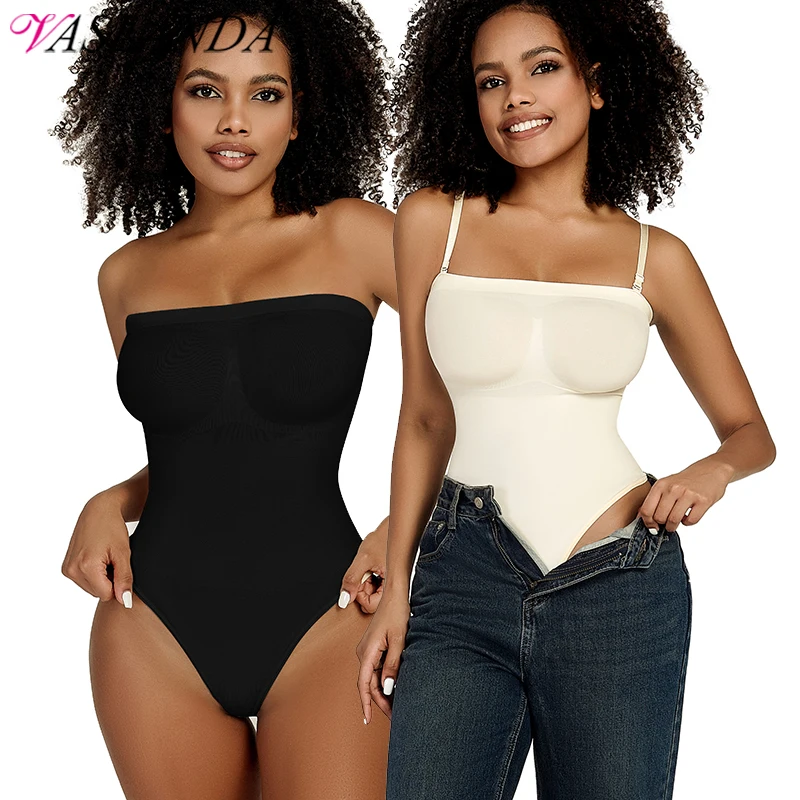 Off Shoulder Bodysuit Shapewear Women Waist Trainer Thongs Body Shaper Slimming Underwear Corset Fajas Colombianas