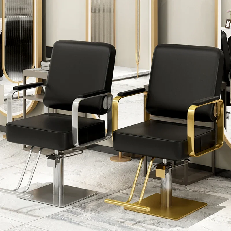 Online Celebrity Barbershop Barber Chairs Nordic Luxury Ergonomic Perm Chair Shave Metal Salon Furniture Cadeira Mocho FYBC