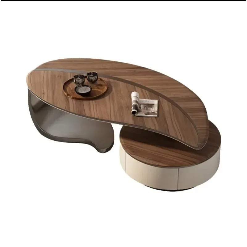 

Cheap And Fine Solid Wood Special-shaped Leaf Coffee Table TV Cabinet Combination Modern Light Luxury Living Room Coffee Table W