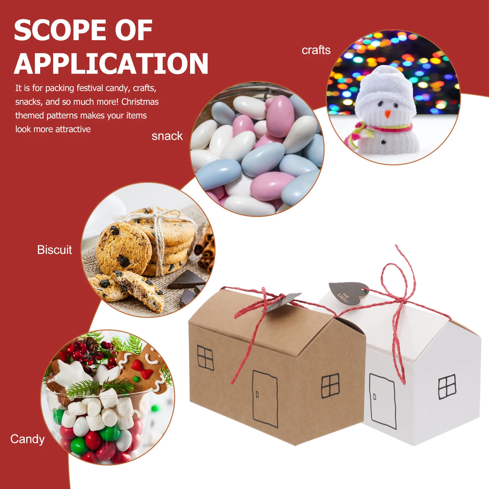 

Christmas Gift Box Small House Container Tag Holiday Boxes Candy Mini Storage Case