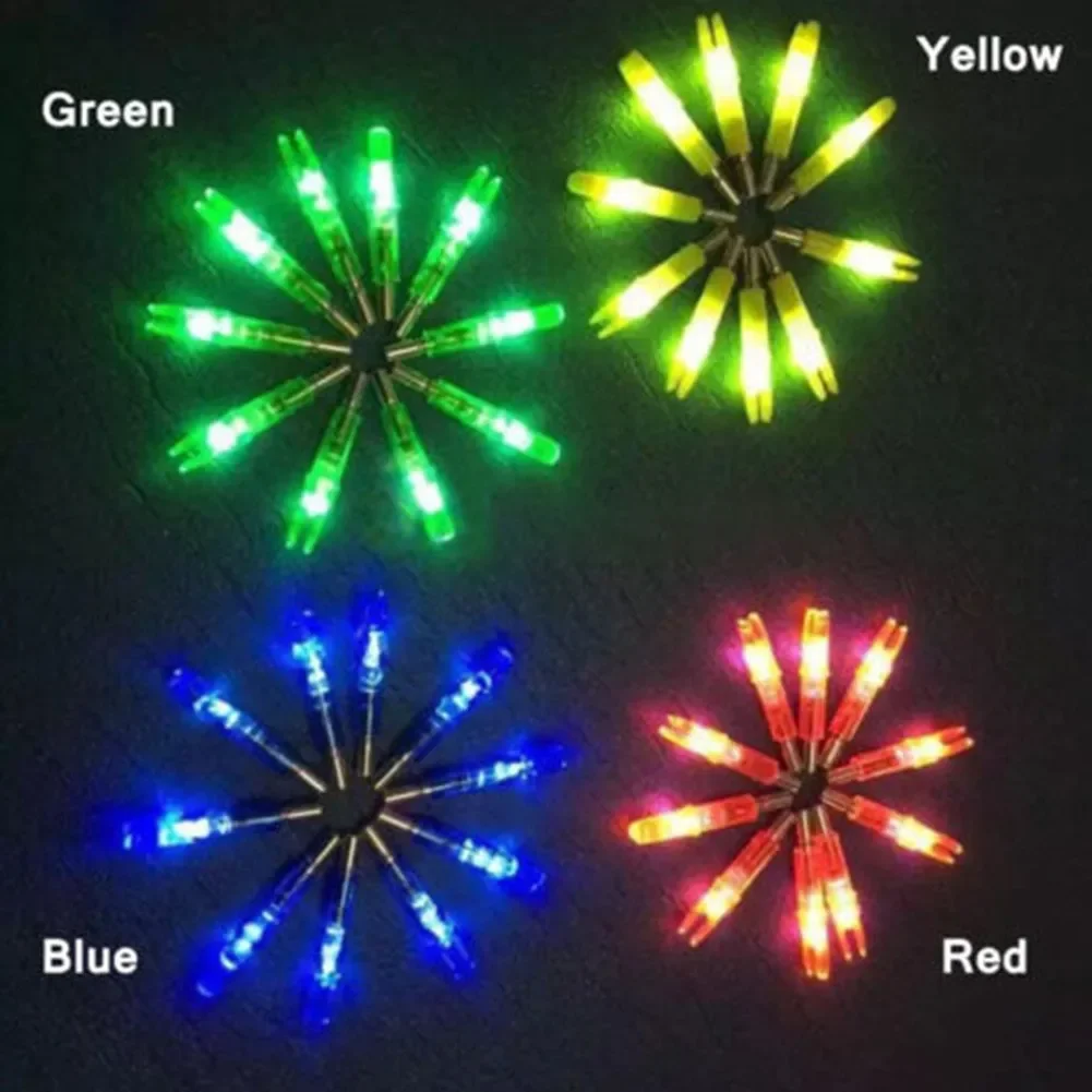 

12Pcs Automatic LED Arrows Lighted Nocks 6.2mm Arrow Nock Tail Long Battery Life Continuously For 48 Hours