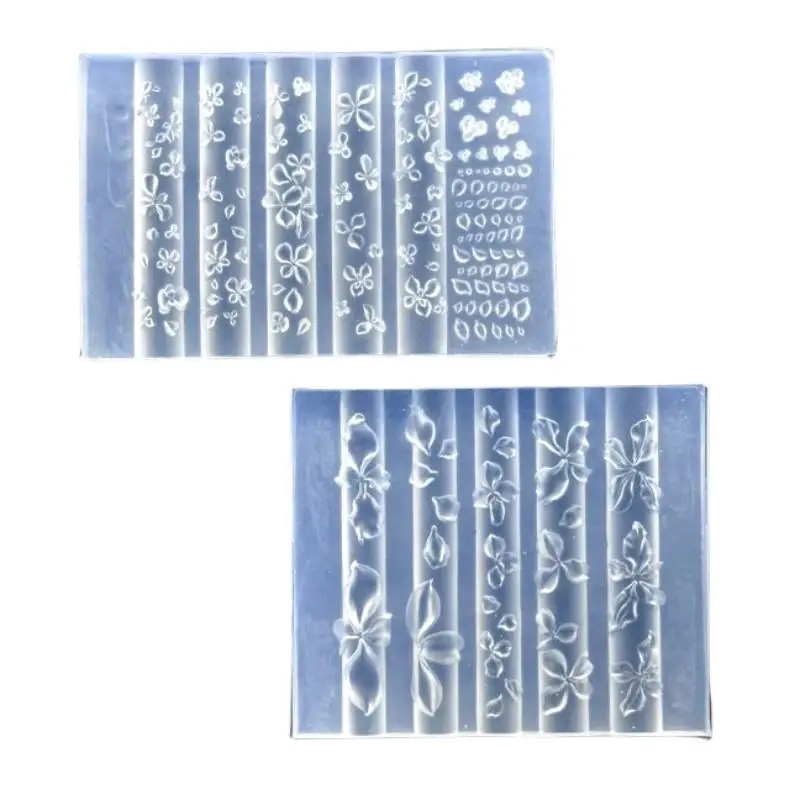 1/2 Stück 3D-Blumen-Silikon-Nagelform, Stereo-Blütenblatt-Nagelkunstform für UV-Harz-Gel, Geschnitzte Blumen DIY Nageldekoration für Zuhause – Detail 5