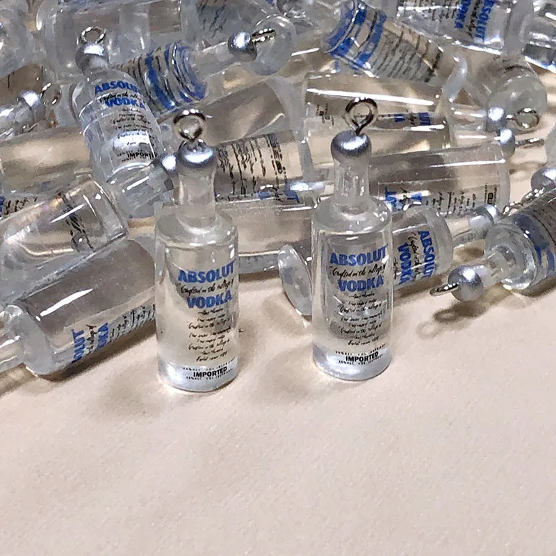 100pcs Bulk Wholesale Transparent Water Drink Bottle Resin Charms Cute Beer Bottles Pendant For Earring Bar Party Jewelry Making image 4
