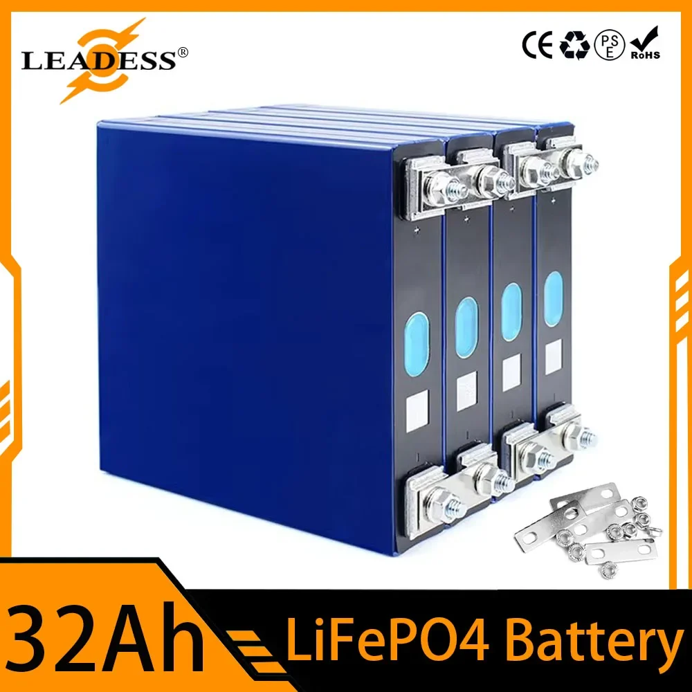 Lifepo4 Battery 3.2V 32Ah Rechargeable Batteries Grade A Cell for DIY 12V 24V 48V Power Supply Solar System Energy Power Battery