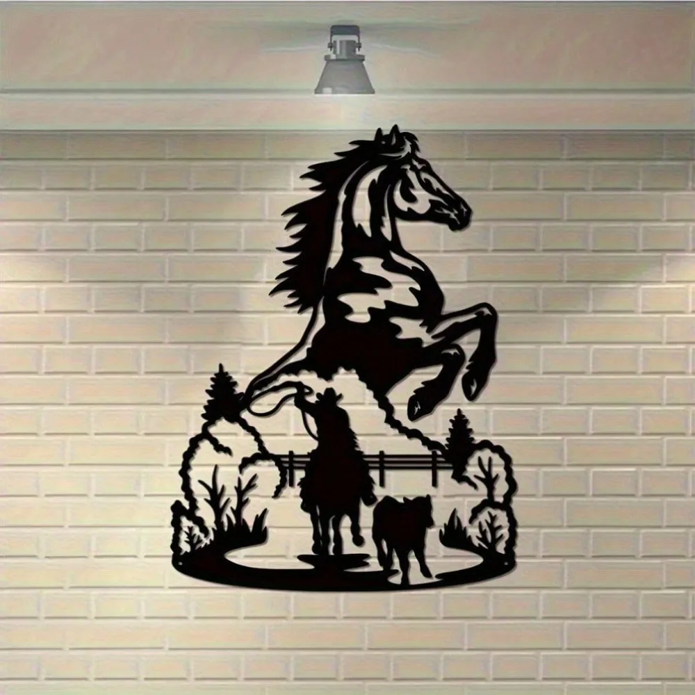 

Rustic Metal Horse Wall Art Western Farmhouse Decor for Living Room