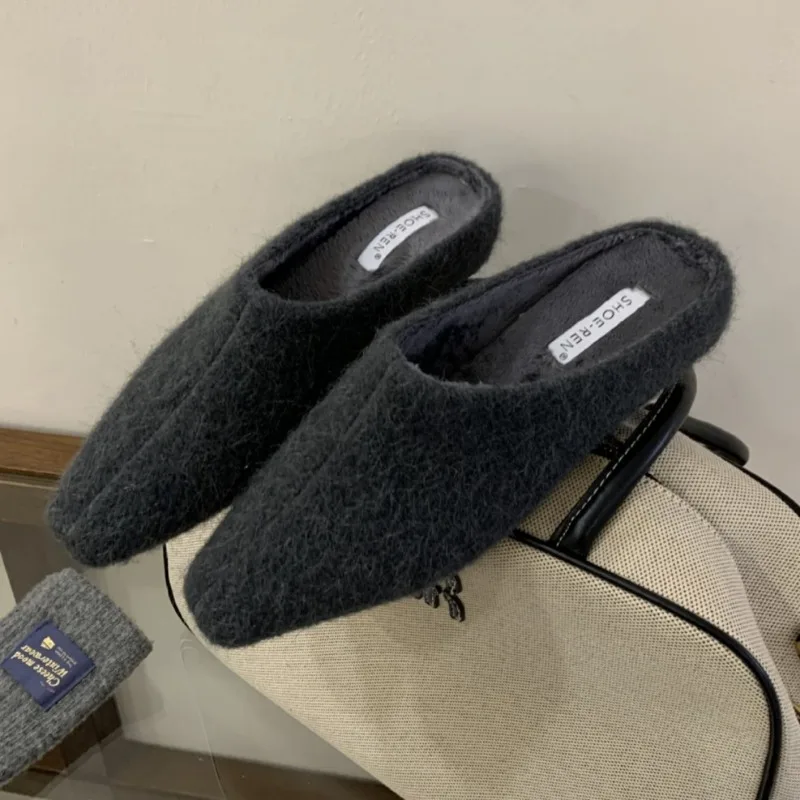 

Роскошные дизайнерские пушистые тапочки, женские уютные шлепанцы с квадратным носком, увеличивающие внутреннюю высоту, осенне-зимние теплые плюшевые хлопковые туфли