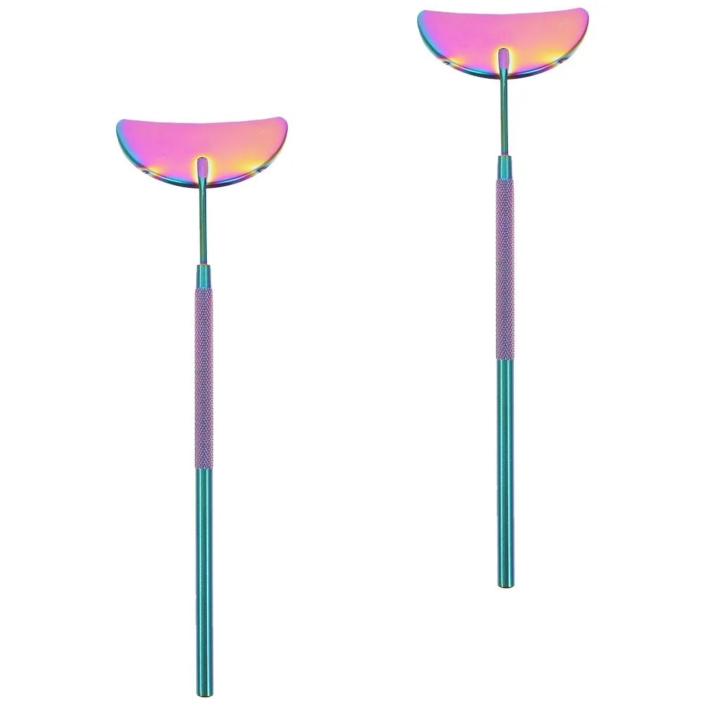 

2Pcs Eyelash Grafting Mirror Stainless Steel Lightweight Handheld Lash Extension Mirror for Professional Use Beauty Salon Tool