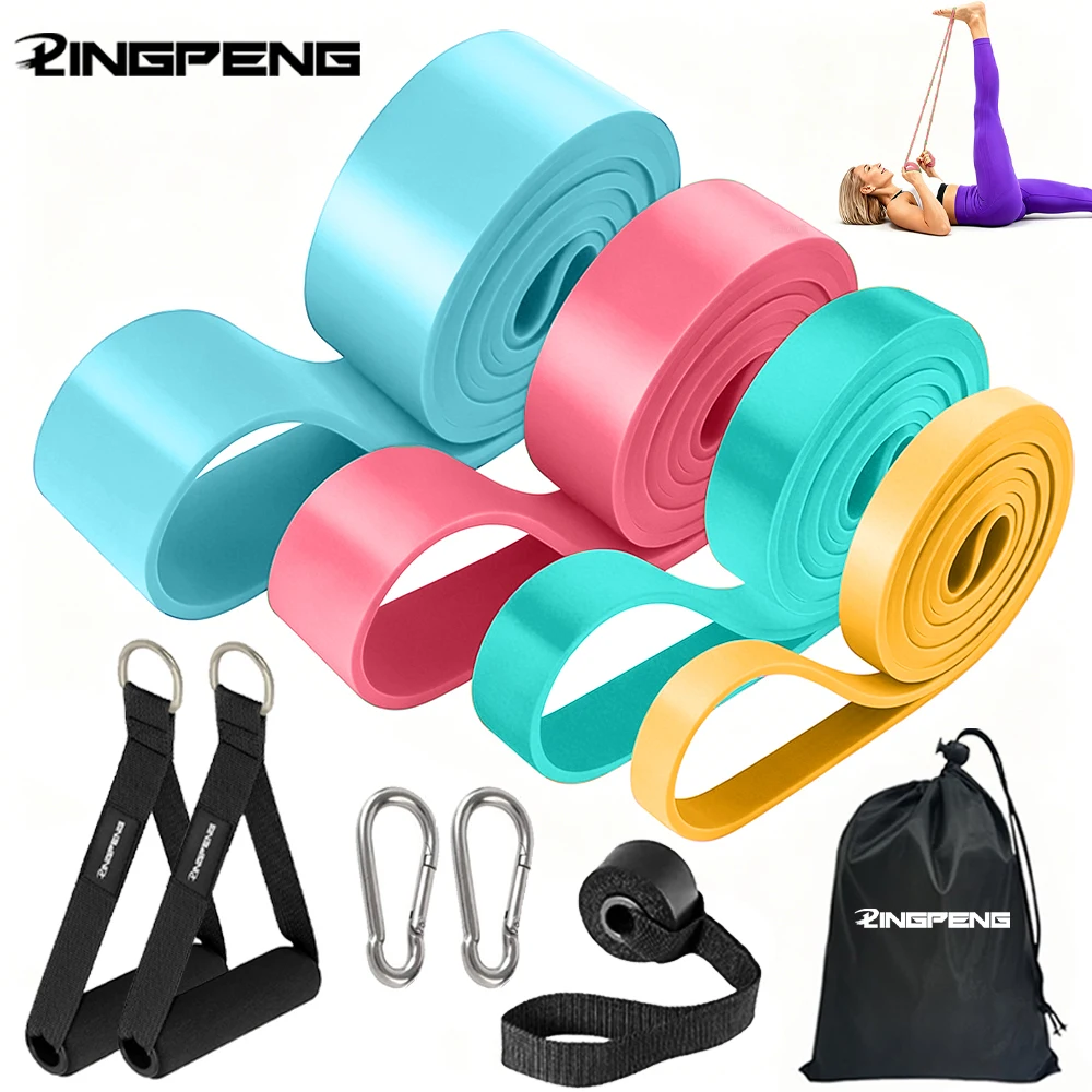 15-85LBS Sport-Yoga-Widerstandsbänder mit Zubehör, Fitness-Zuggurt, geeignet für Yoga-Krafttraining, Yoga-Übungsbänder
