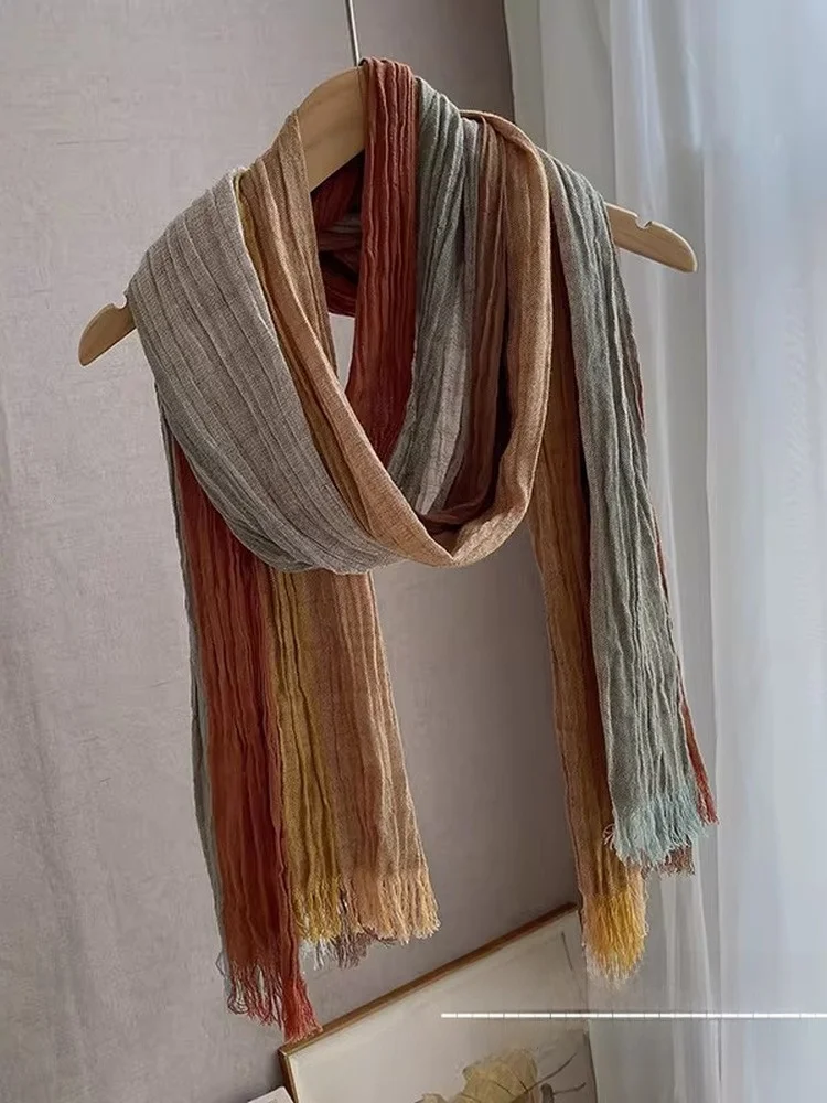 women's-cotton-linen-scarf-long-thin-autumn-winter-versatile-japanese-sle-color-blo-stripe-lightweight-multifunctional-ne
